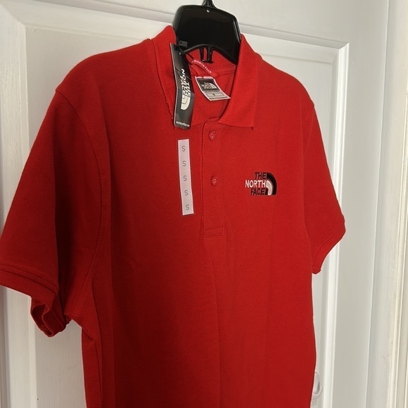 THE NORTH FACE RED SHORT SLEEVE POLO  SHIRT !WANDER POLO SHIRT 100 cotton - Picture 2 of 9